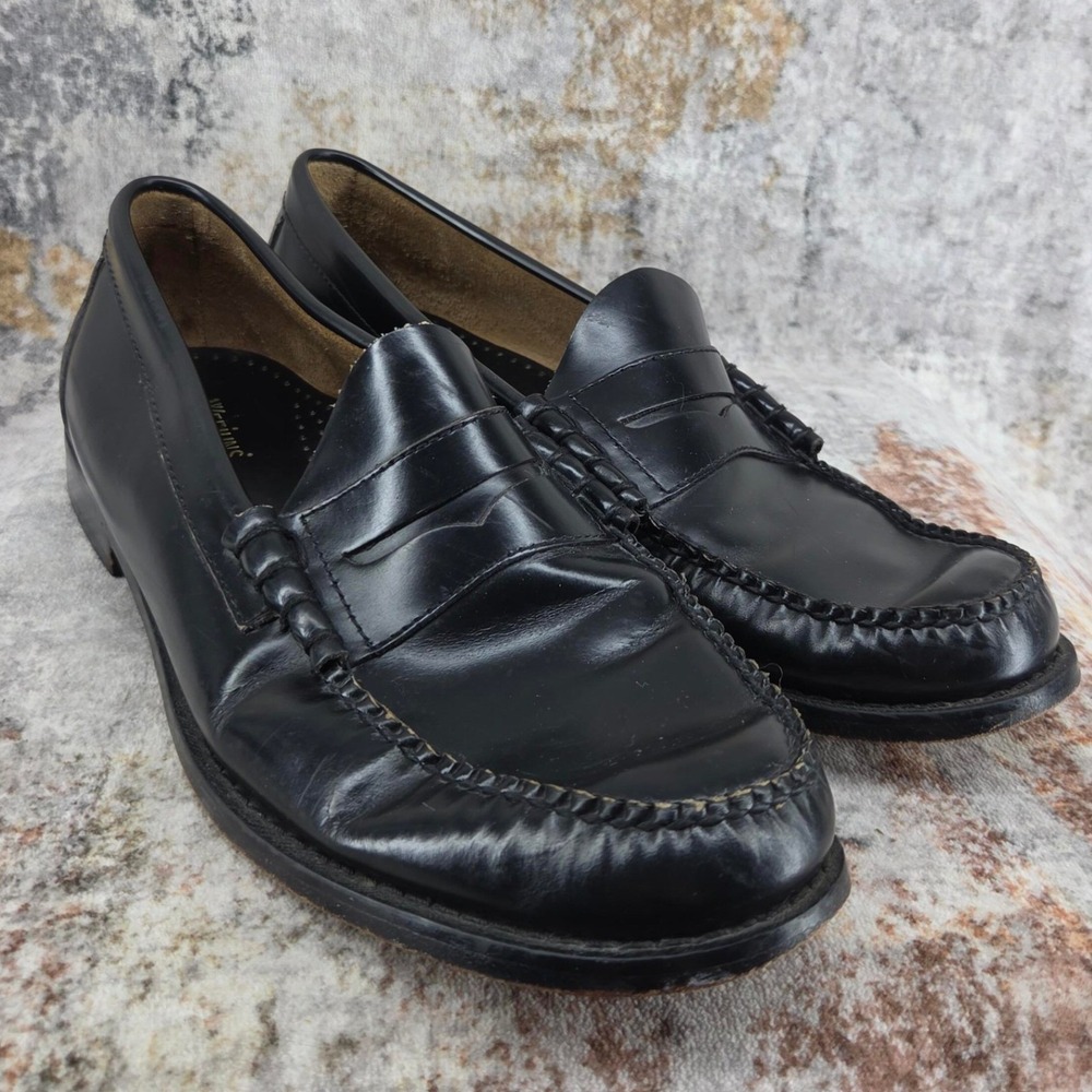 GH Bass Weejuns Penny Loafers Mens 10.5 D Black Leather Dress Shoes 70-10914